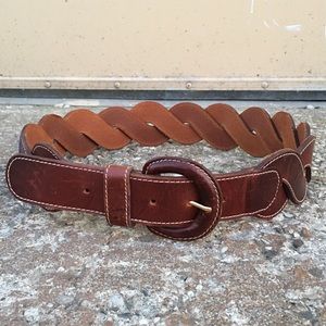 Wide Braided Leather Belt